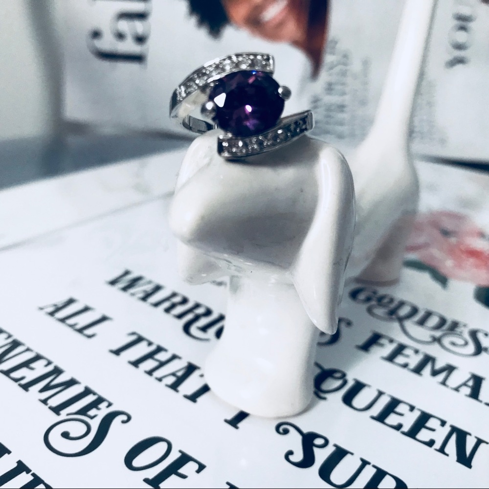 Stunning Purple Amethyst Cocktail Fashion Ring